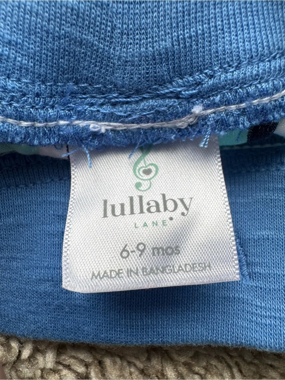 Lullaby Lane 2-Piece Baby Outfit Set Blue Plaid Shorts Tank Top 6-9 Months
